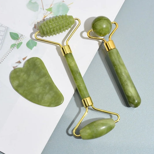 Facial Massager Jade Roller and scraping board gift set